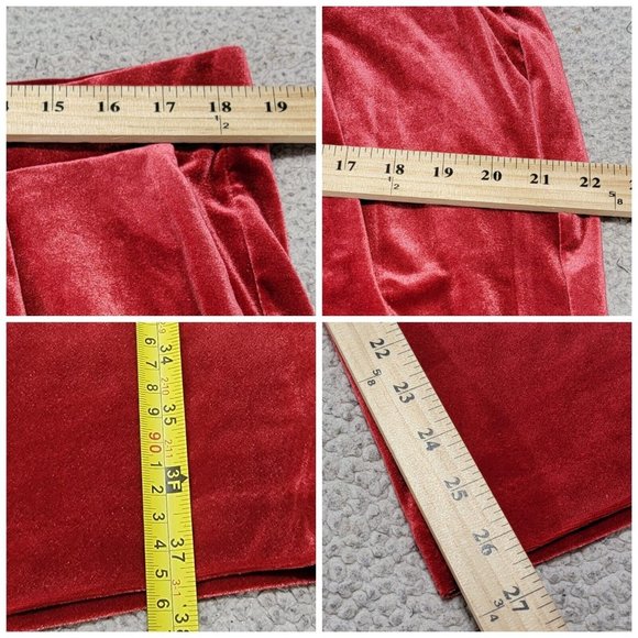 Torrid Womens Red Relaxed Taper Velvet High Rise Pants Flat Front Size 18‎ NWT - Picture 11 of 13